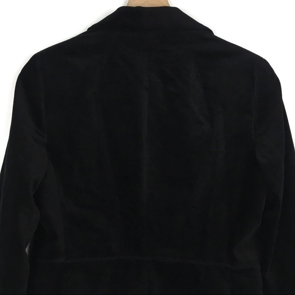 TALBOTS Jacket Blazer Velvet Kate Fit Black Velour Romantically Curvy Size 8 NWT - Picture 4 of 11